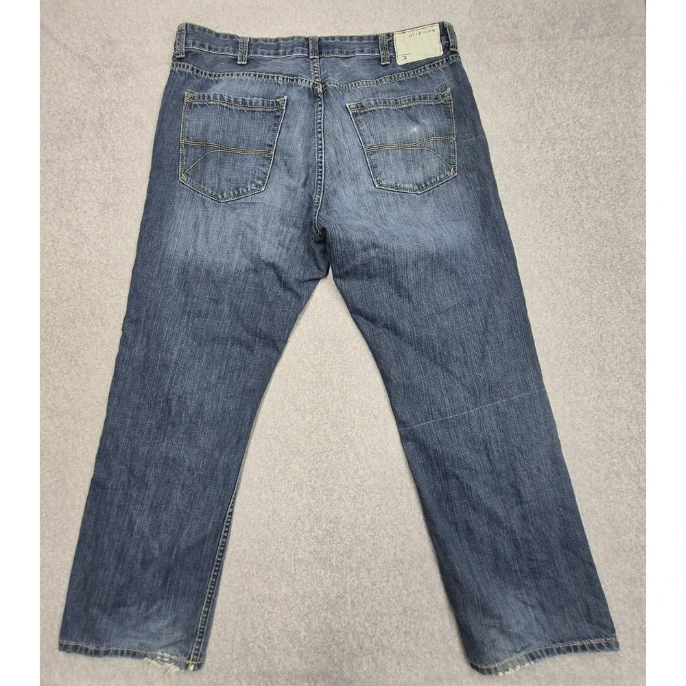 Tommy Hilfiger Freedom Jeans Mens 38x32 Blue Denim Straight Leg Premium Classic